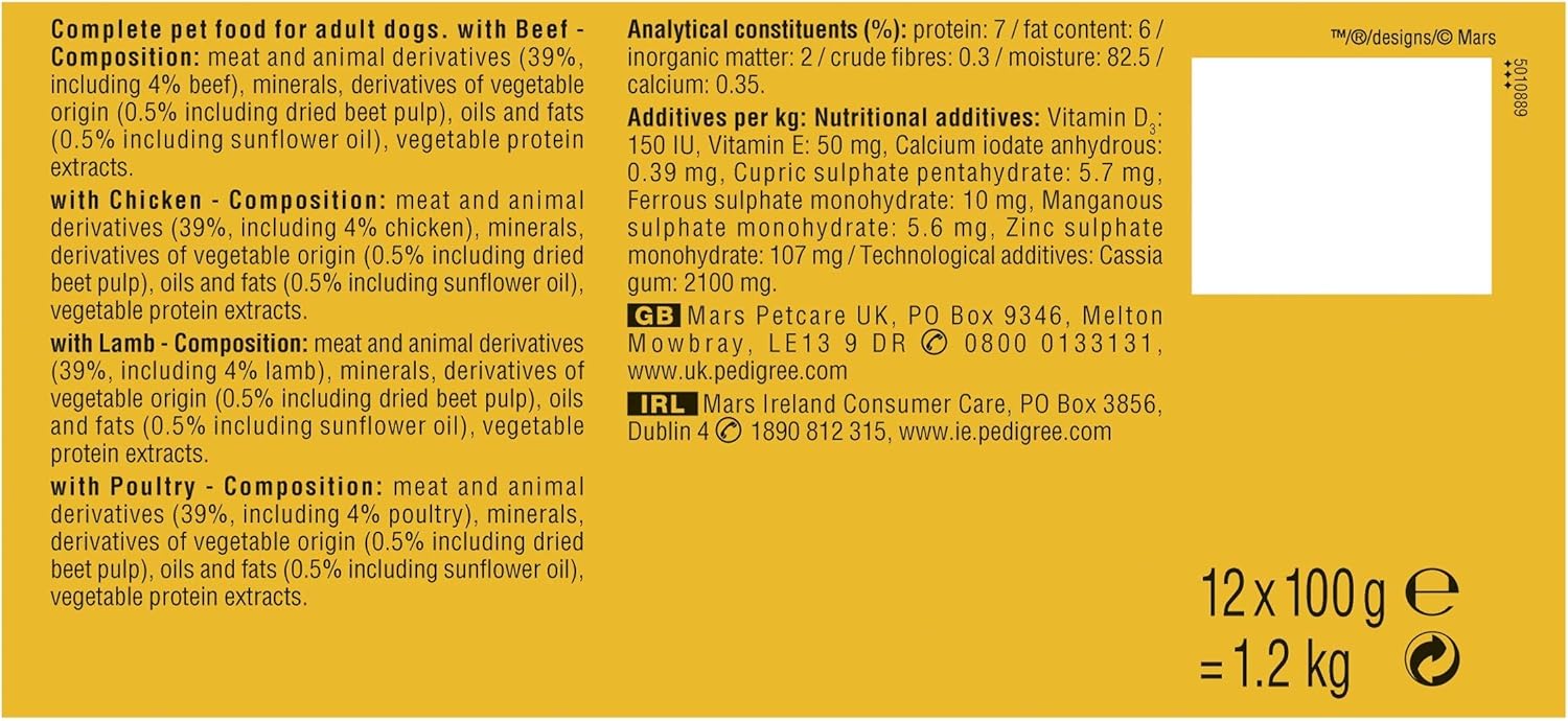 Pedigree Wet Dog Food for Adult Dogs 1+ Mixed Selection in Jelly 12 Pouches (12 x 100 g), 100 g (Pack of 12) - Image 5