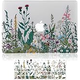 iDonzon Case for MacBook Air 13 inch (A1466/A1369, 2010-2017 Release), 3D Effect Matte Clear See Through Hard Cover & Keyboard Cover Only Compatible Older Version Mac Air 13.3 inch - Garden Flowers