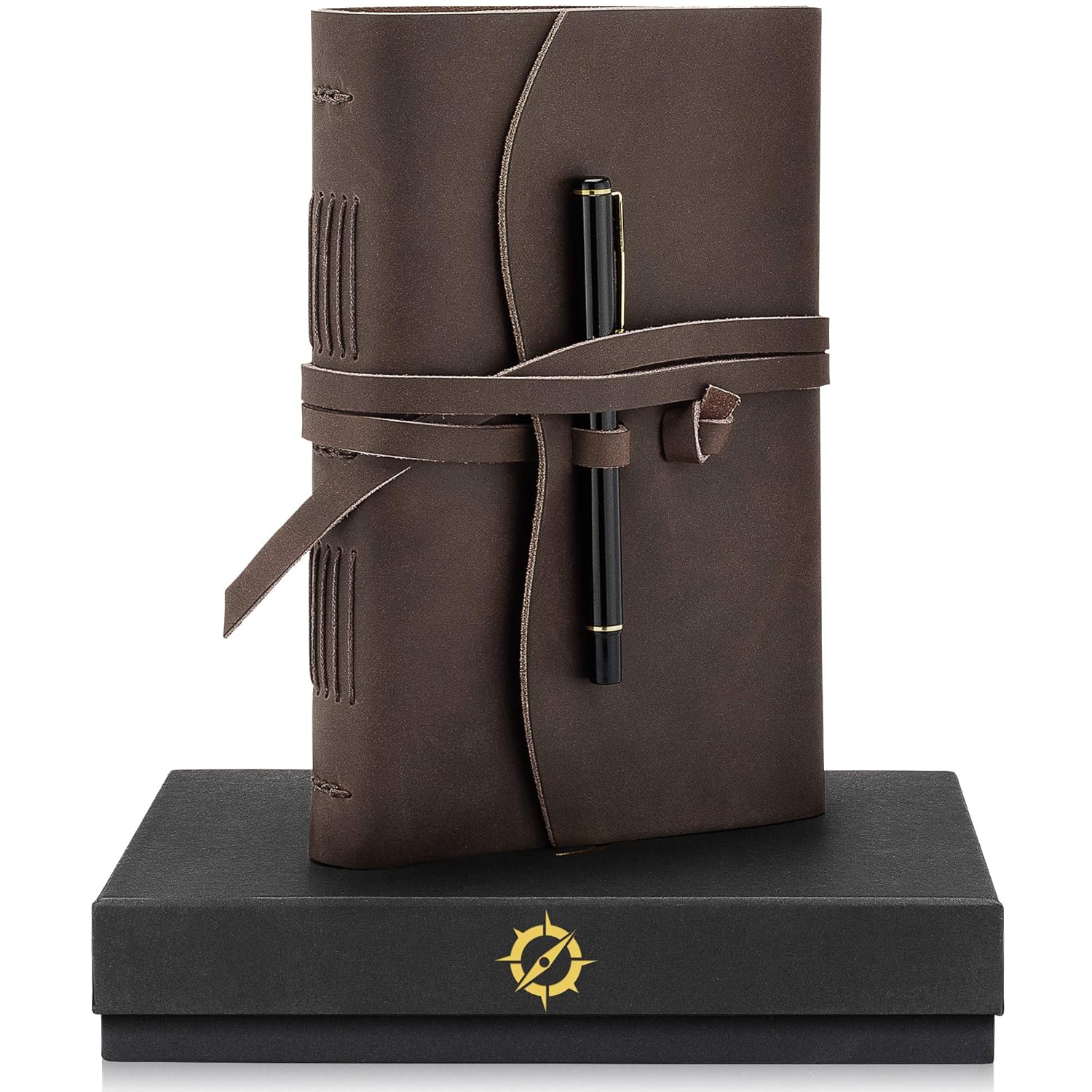 Leather Journal Lined Paper A5 Bound Gift Set Large 8 x 6inch Vintage