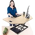 Stand Steady X-Elite Pro | Premier Corner Standing Desk Converter | Extra Large 40 Inch Sit to Stand Desk | Fully Assembled | Height Adjustable (2.25 to 16'') Desk Converter for Cubicles and L-Shaped