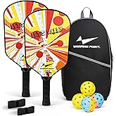 Pickleball Paddles Set of 2, Fiberglass Pickleball Set, Durable & Lightweight USAPA Approved Pickle Ball Rackets 2 Pack Pickleball Gifts for Women with Bag & Outdoor Balls for Men Beginner Kids Adults