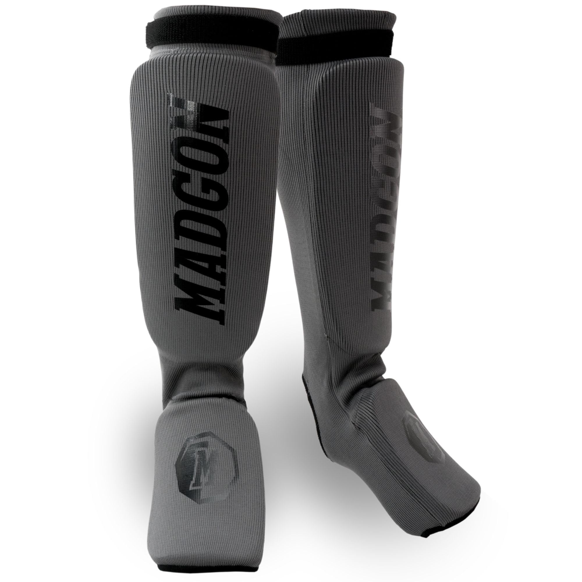 MADGON Shin Guards - Ideal Fit and High-Grade Padding - Shin Instep Guards - Less Sweating - Leg Protection for Martial Arts, MMA, Kickboxing - Muay Thai Shin Guards - Bag Included