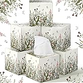 Marsui 4.7 Inch Large Tissue Cube Boxes 2 Ply 7.18 * 8.7 Inch Facial Papers Large Tissues Boxes Cover Bulk Travel Size Face F