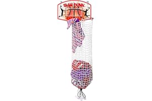 Bundaloo Slam Dunk Basketball Hamper - Over The Door 2 In 1 Hanging Basketball Hoop Or Laundry Hamper Boys & Girls Room Decor - Fun Gift