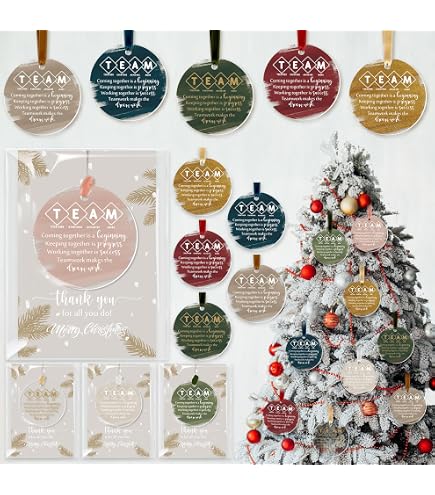 48 Sets Weihnachts-Ornamente Aus Acryl Mit Dankeskarten – Für Mitarbeiter, Lehrer & Team