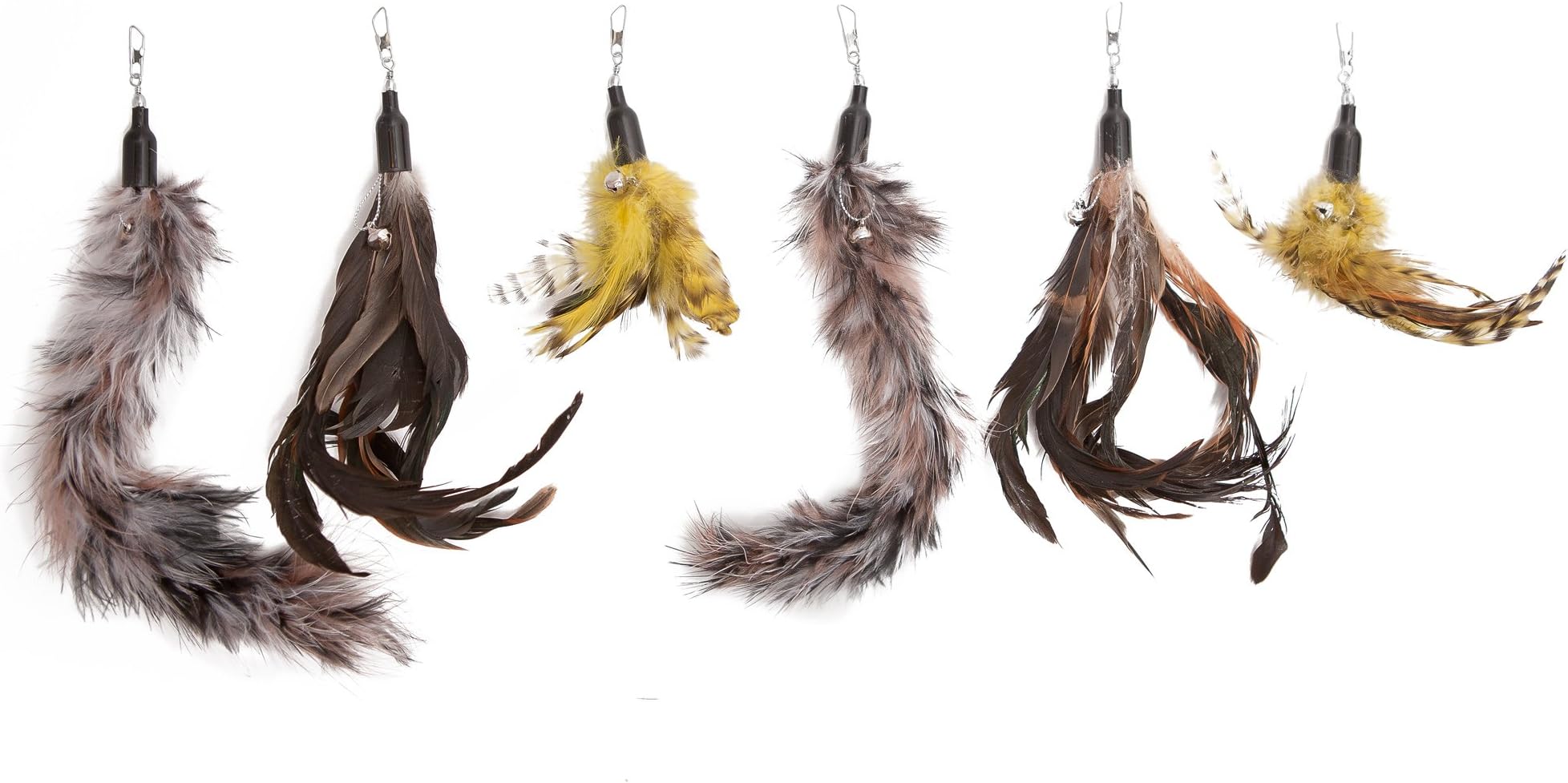 Cat Toys Feather Refill 6 Pack - Add Life to Your Cat's Favourite Toy with this Top Quality Interchangeable Feather Refill Multipack (As Photographed).