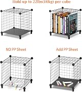 HOMIDEC 4 Cube Wire Storage Shelves Modular Closet Organizer Bookshelf view 5