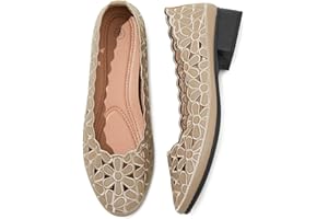 HEAWISH Women's Black Loafers Floral Ballet Flats Shoes,Pu Leather Dress Shoes with Heel Comfortable Slip on Loafer