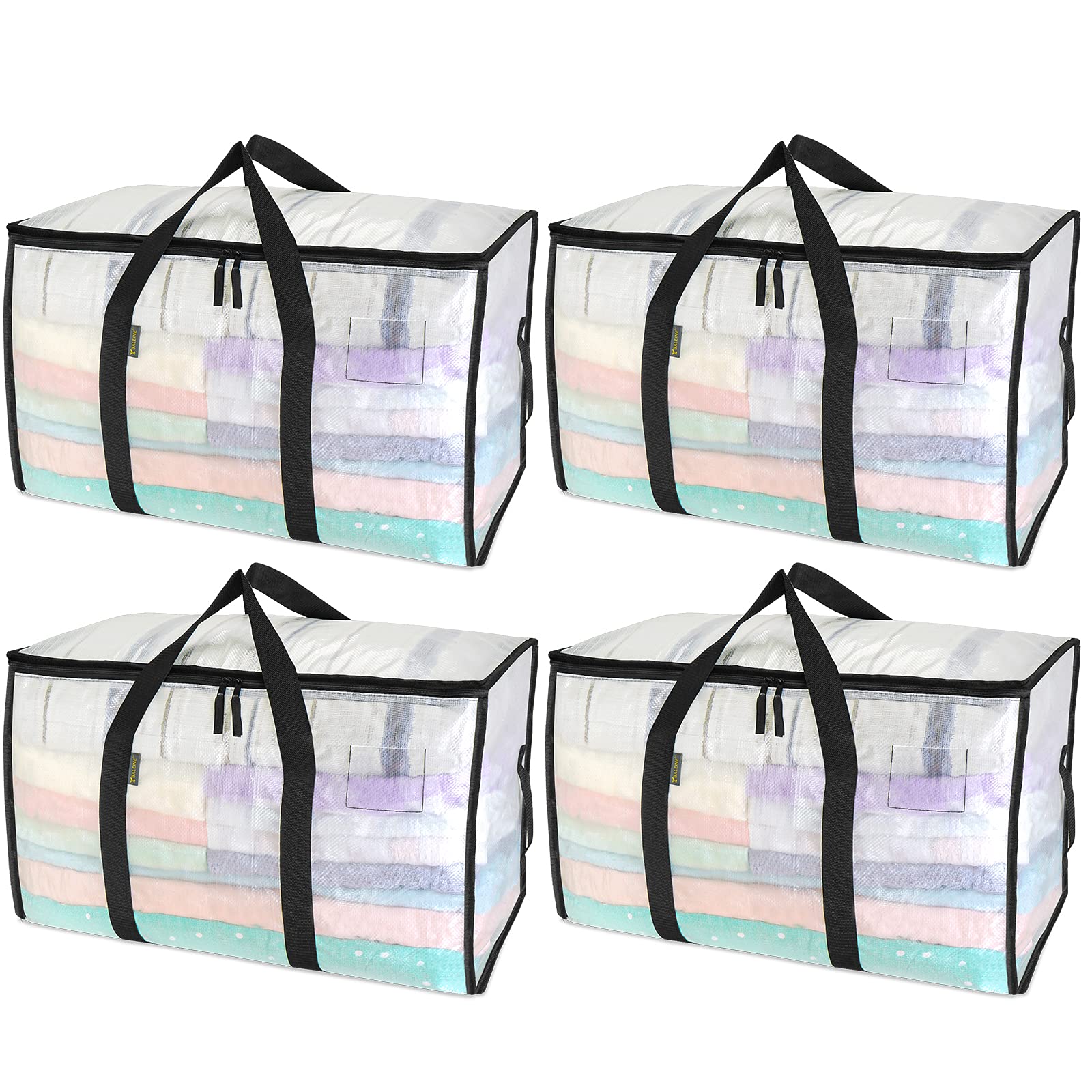 Photo 1 of ***only one***BALEINE 1-Pack Oversized Moving Bags with Reinforced Handles, Heavy-Duty Storage Tote for Clothes, Moving Supplies (Clear, 4-Pack)