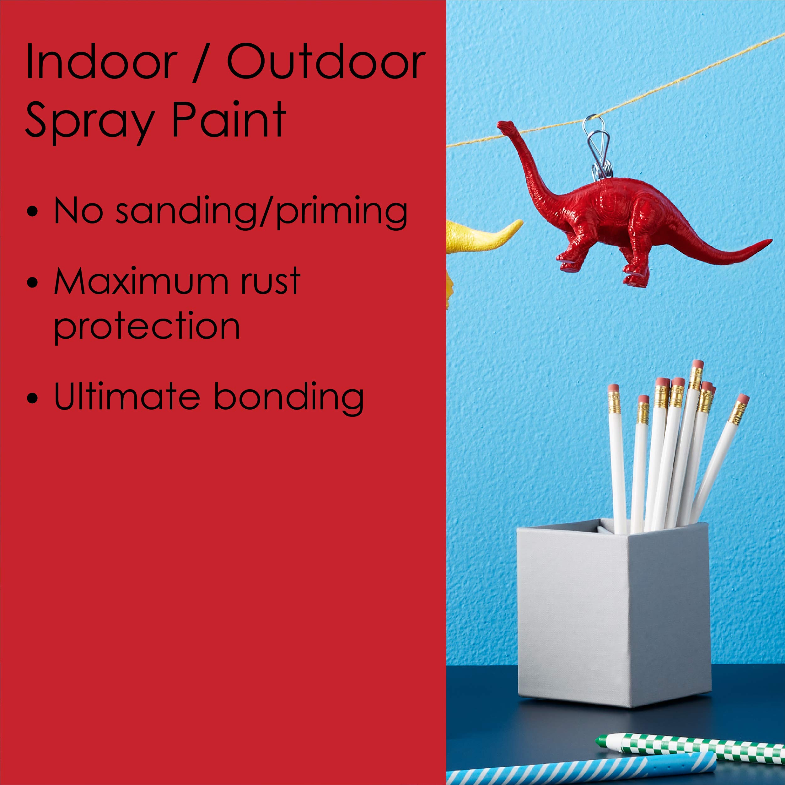 Krylon Fusion All-In-One Adhesive Spray Paint for Indoor/Outdoor Use, 12 oz, Red Pepper