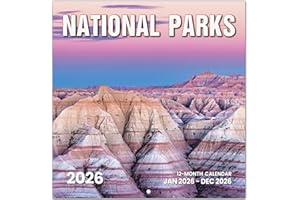 TAJA 2026 Calendar, National Parks Monthly Wall Calendar 2026 Runs from Nov 2025 – Dec 2026, Hanging Wall Calendar, 11.6" x 24"Opened, Full Page Layout for Organizing, Perfect Present