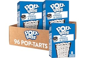 Pop-Tarts Toaster Pastries, Breakfast Foods, Kids Snacks, Frosted Cookies and Creme (96 Pop-Tarts)