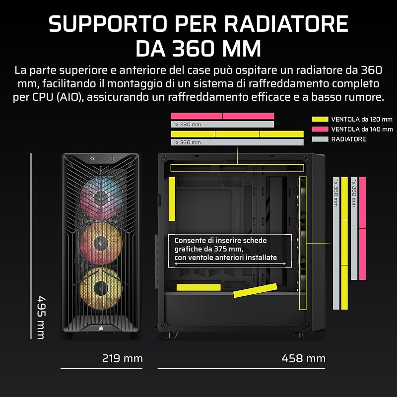 3200D RS ARGB Case PC Mid Tower – Nero