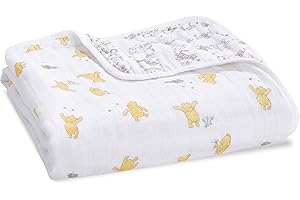 aden + anais Dream Blanket, Boutique Muslin Baby Blankets for Girls & Boys, Ideal Lightweight Newborn Nursery & Crib Blanket, Unisex Toddler & Infant Bedding, Shower & Registry Gift, Winnie The Pooh