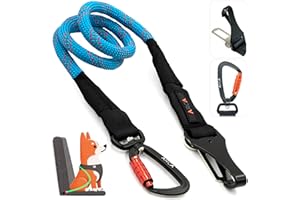 ARCA PET Dog Seat Belt for Car | Universal Pet Car Seatbelt with Reflective Climbing Rope, Aviation Aluminum Carabiner with 360° Swivel & Auto-Lock, Secure Safety Restraint (Trail Blue 360°)