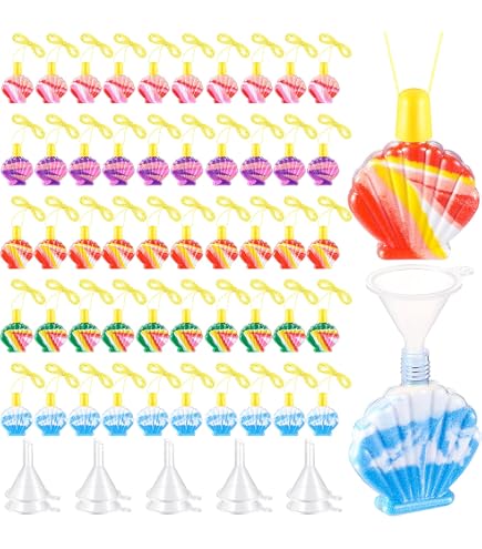 thumbnail interactive-video image 1 of Relaxgiant 74 Pcs Shell Shaped Sand Art Bottle Necklace Kits Include... 1 of 9