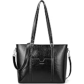 BOSTANTEN Leather Laptop Bag Work Tote for Women Shoulder Handbag Briefcase 15.6 inch Satchel Computer Bag