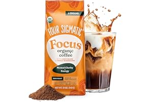 Four Sigmatic Think Mushroom Coffee | Organic Ground Coffee with Lion's Mane Mushroom and Chaga Mushroom | 12oz Bag