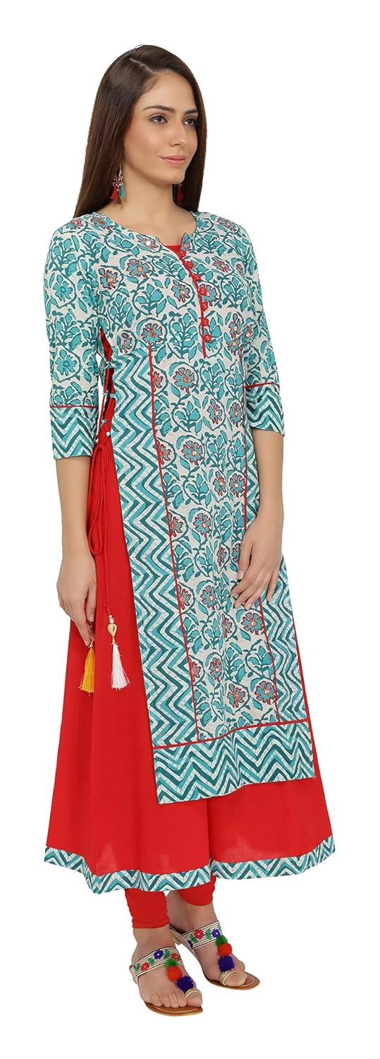 gulmohar jaipur women's cotton a-line kurta
