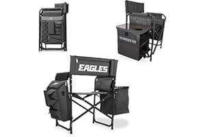 Picnic TIME NFL Unisex-Adult NFL Fusion Camping Chair with Side Table and Soft Cooler, Beach Chair for Adults, Lawn Chair