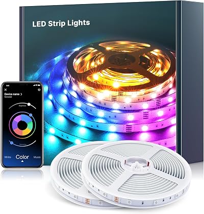 Mexllex 40M LED Strip Lights RGB Music Sync Remote App Control USB UL
