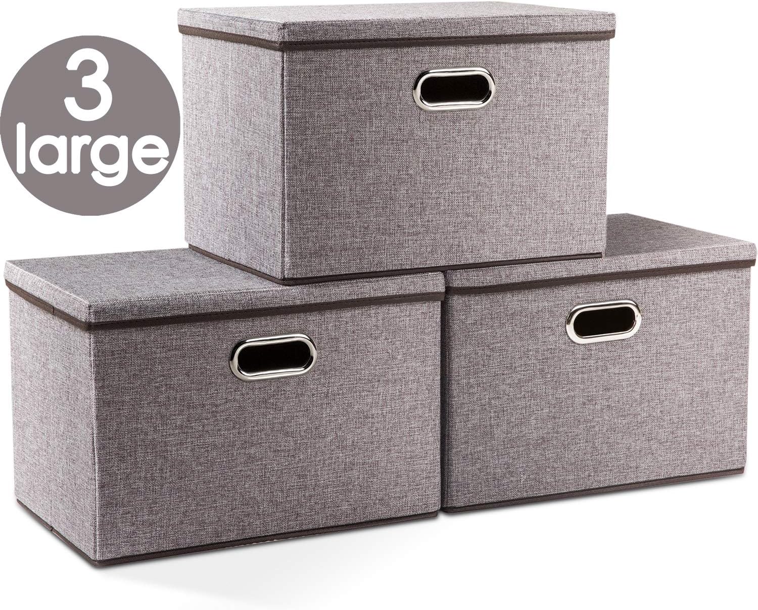 Amazon Prandom Large Collapsible Storage Bins With Lids 3 Pack Amazon Prandom Large Collapsible Storage Bins With Lids 3 Pack