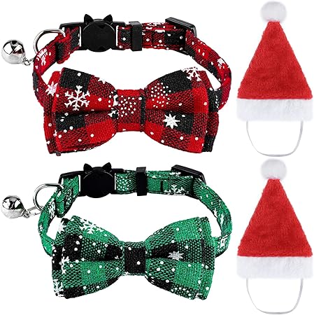 cat christmas bow tie collars