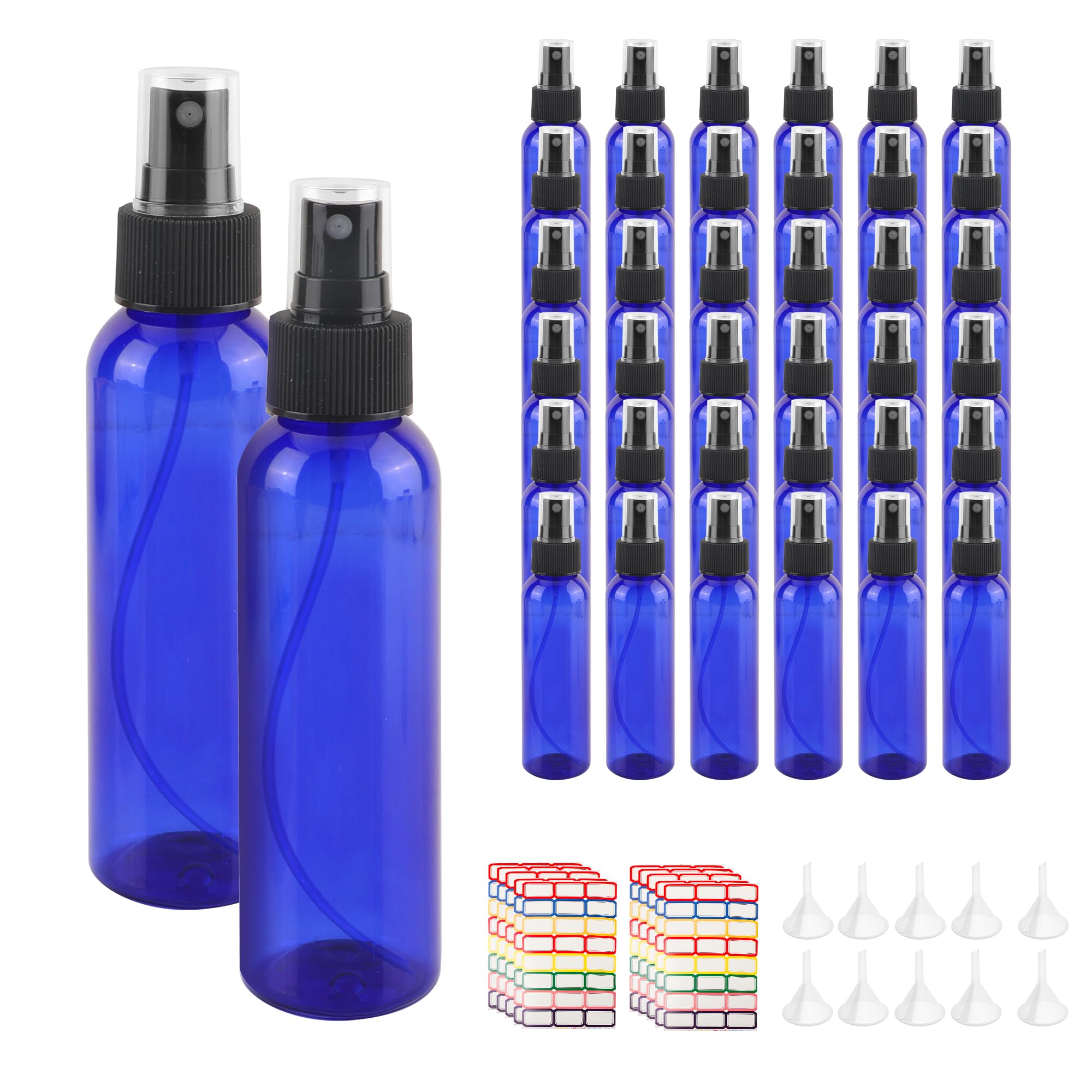 Photo 1 of ***MISSING PARTS***
YEUIKERR 36 Pack Blue Small Spray Bottles 4 oz/120 ml Plastic Spray Bottles, Fine Mist Empty Small Travel Spray Bottle, Refillable Mini Sprayer Empty Bottle Bulk with 10 Funnels and 10 Labels