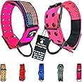 Dog Collars for Large Dogs - 2 inch Wide Dog Collar for Large Dogs Personalized Dog Collar with Metal Buckle American Flag Patch Name Plate Padded Dog Collar for Extra Large Dogs Male Female K9