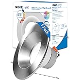 Recessed Ceiling Lights LED Downlight - 5/6 inch LED Recessed Light Fixtures - Selectable CCT 2700K-5000K, 918 Lumens, 10.3W - DLR56 Retrofit Ceiling Light, Nickel, 1-Pk by NICOR Lighting