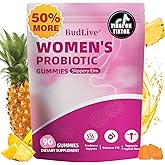 BudLive Vaginal Probiotics Gummies for Women, PH Balance for Women, Feminine Probiotics Gummy for Vaginal Healthy Odor, Gut Health, Immune Support, Pineapple Probiotic Gummies for Woman, 90 Counts