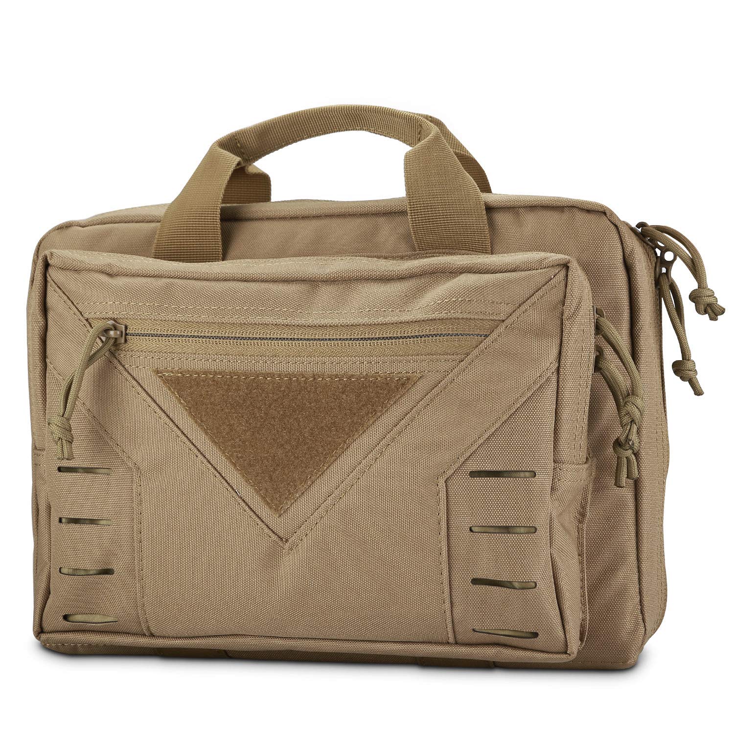 ProCase Tactical Pistol Case, Shooting Range Pistol Bag Handgun Magazine Pouch Shooting Range Duffle Bag for Hunting or Shooting Range Sport -Tan