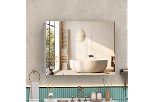Umeiga Medicine Cabinet Mirror with Storage, Pre-Assembled Medicine Cabinets for Bathroom, Recessed or Surface Mount Large Si