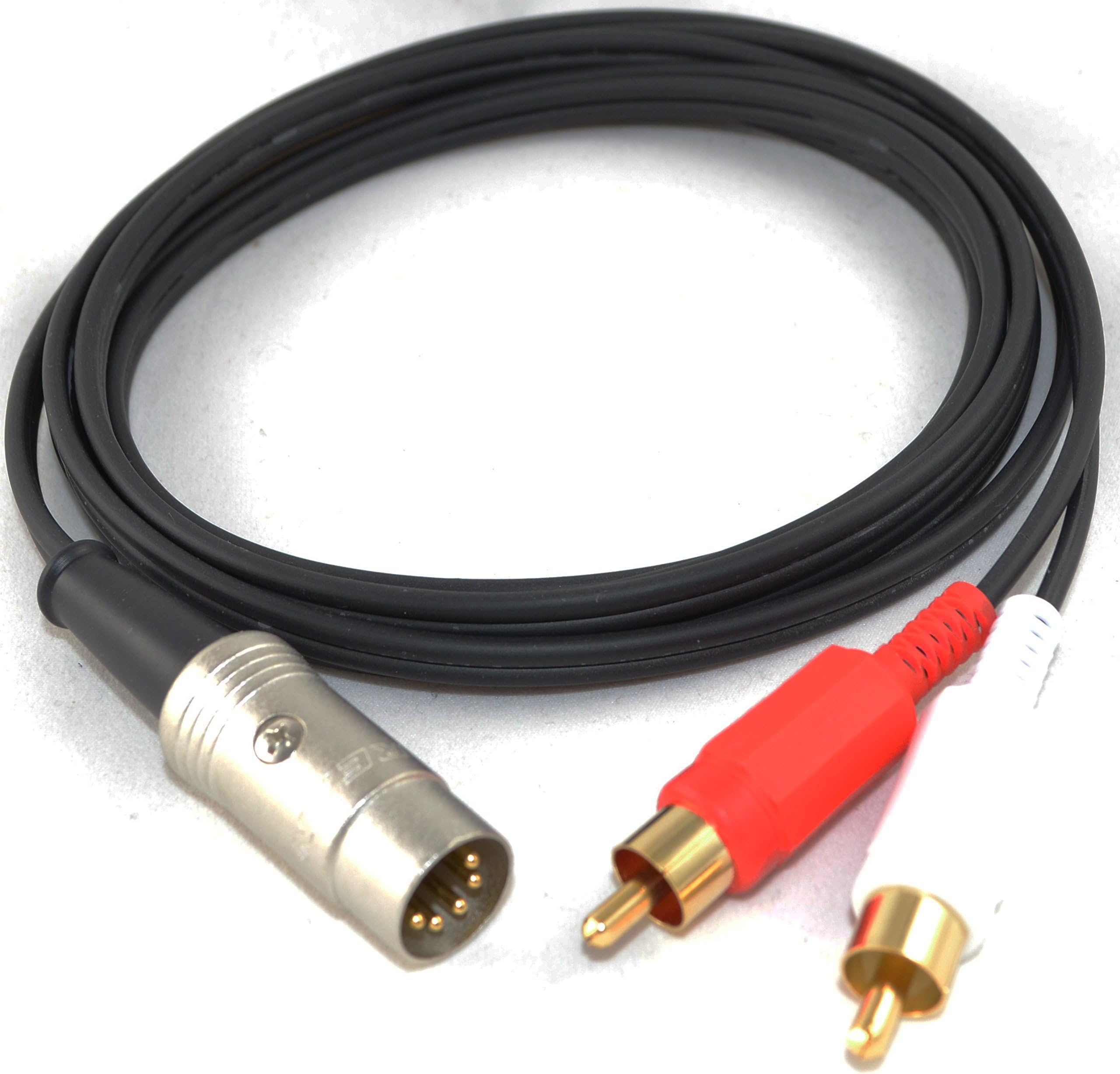 5 Pin DIN to 2 x RCA Phono Plugs Gold 10 Metre Interconnect Cable for Naim/B&O by CoolNovelties