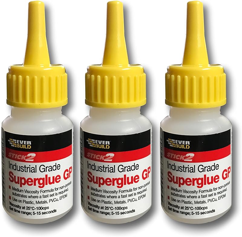 Everbuild CYN20 20g General Purpose Industrial Superglue 3 Pack