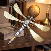 3D Metal Puzzle Kit for Adults Teens Steampunk Dragonfly 140+ Pcs Mechanical Assembly Models 3 Hours to Build Ideal for Gifts and Decorations (Ujinensis Dragonfly)