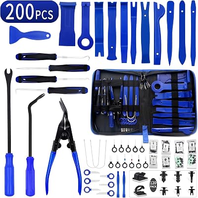 Wetado 200Pcs Trim Removal Tool Kit with 120Pcs Clips Blue