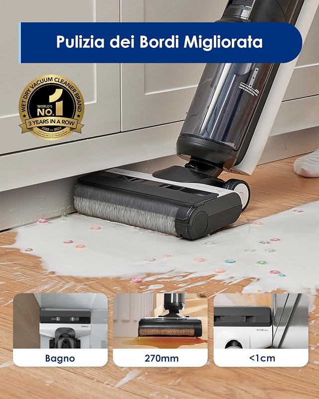 FLOOR ONE S5 Aspirapolvere Senza Fili Intelligente, Lavapavimenti