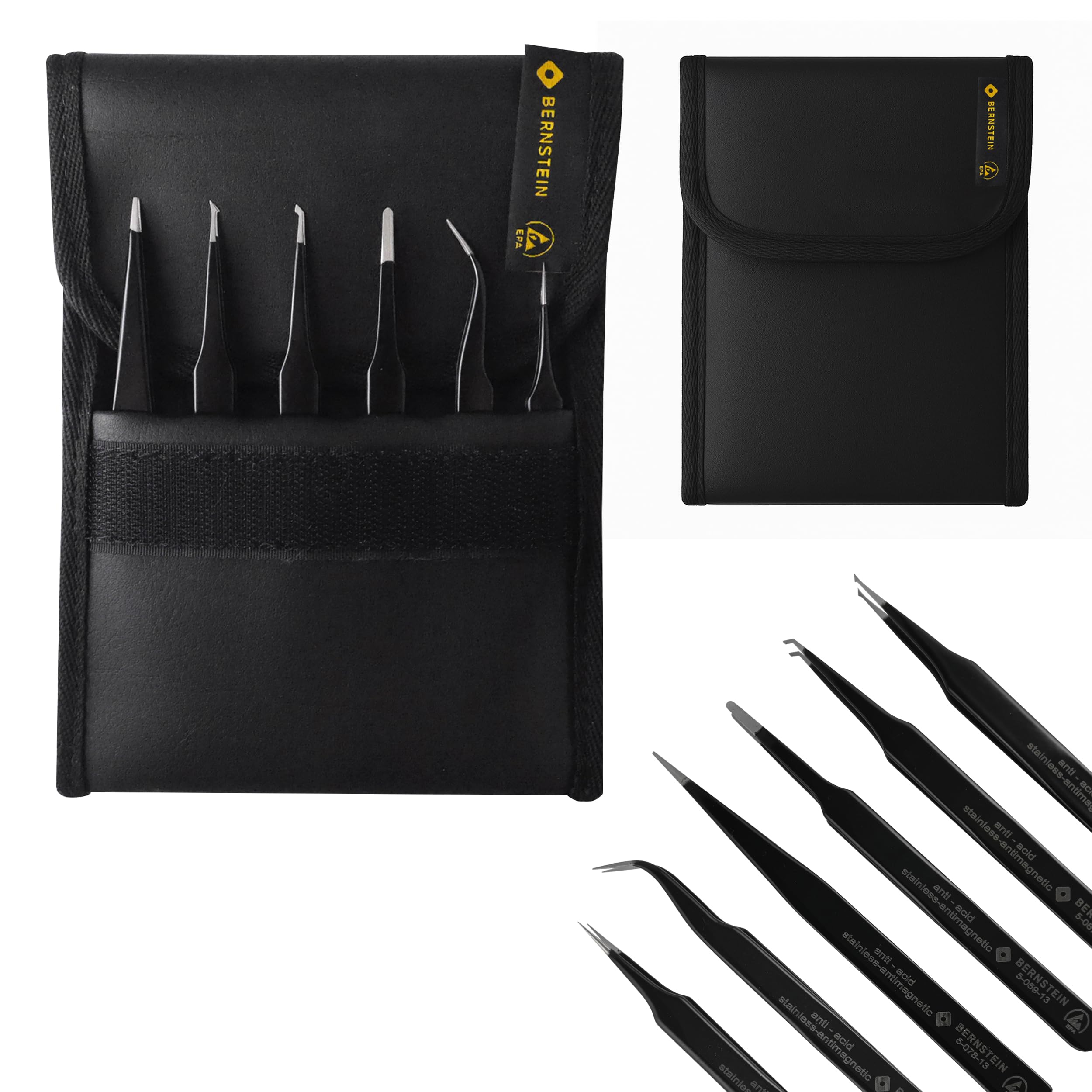 Bernstein 5-060 ESD Forceps for SMD 6-Piece Set