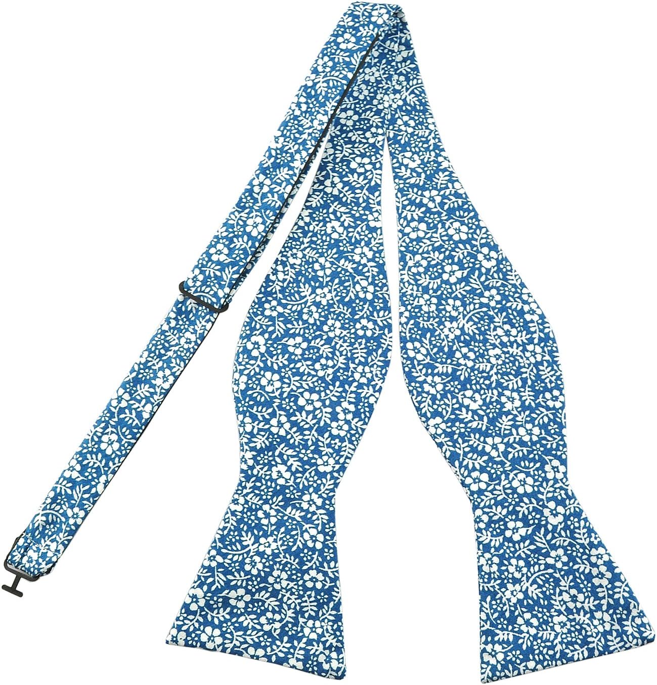 PenSee Mens Self Bow Ties Floral Pattern Printed Cotton Bowtie - Various Styles