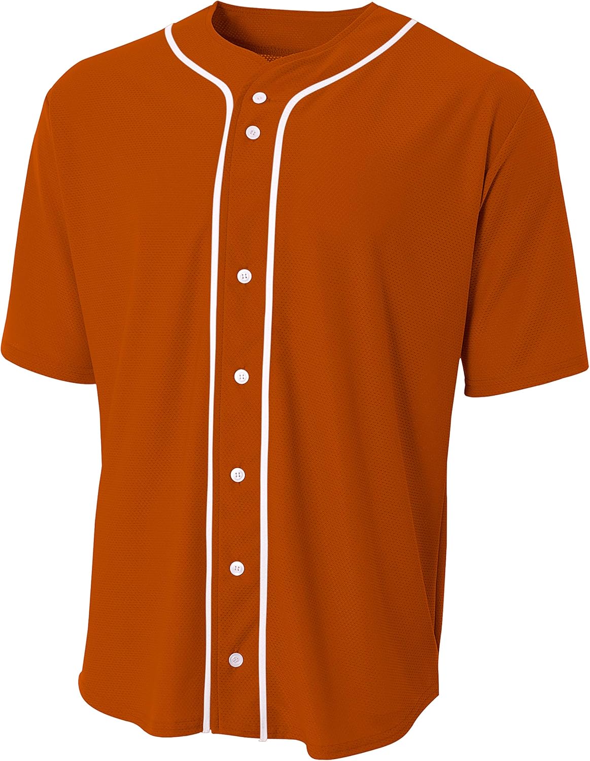 A4 Short Sleeve Full Button Baseball Jersey Athletic Orange