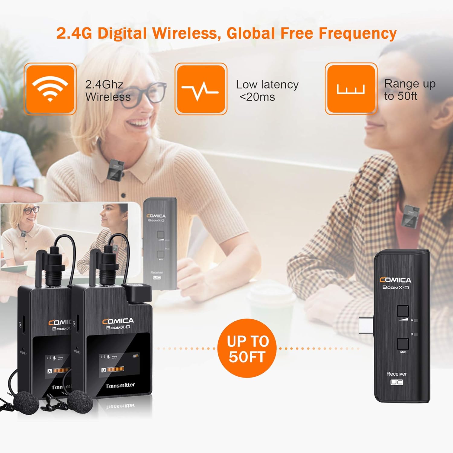 Drahtloses Mikrofon Comica Boomx Duc2 2 4g Kompakte Drahtlose Mikrofonsystem Fur Usb C Smartphone Und Laptop Perfect For Vlogging Podcast Interview Youtube Facebook Live Stream Amazon De Musikinstrumente