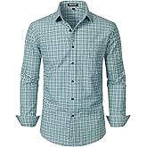 JEMITOP Men's Transitional Weather Slim Fit Long Sleeve Button Down Shirt Business Casual Dress Shirts with Pocket
