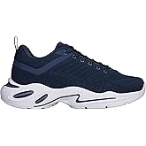 CALTO Men's Invisible Height Increasing Elevator Shoes - Navy/White Super Lightweight Sporty Sneakers - 2.6 Inches Taller - Q331 - Size 10 D(M) US
