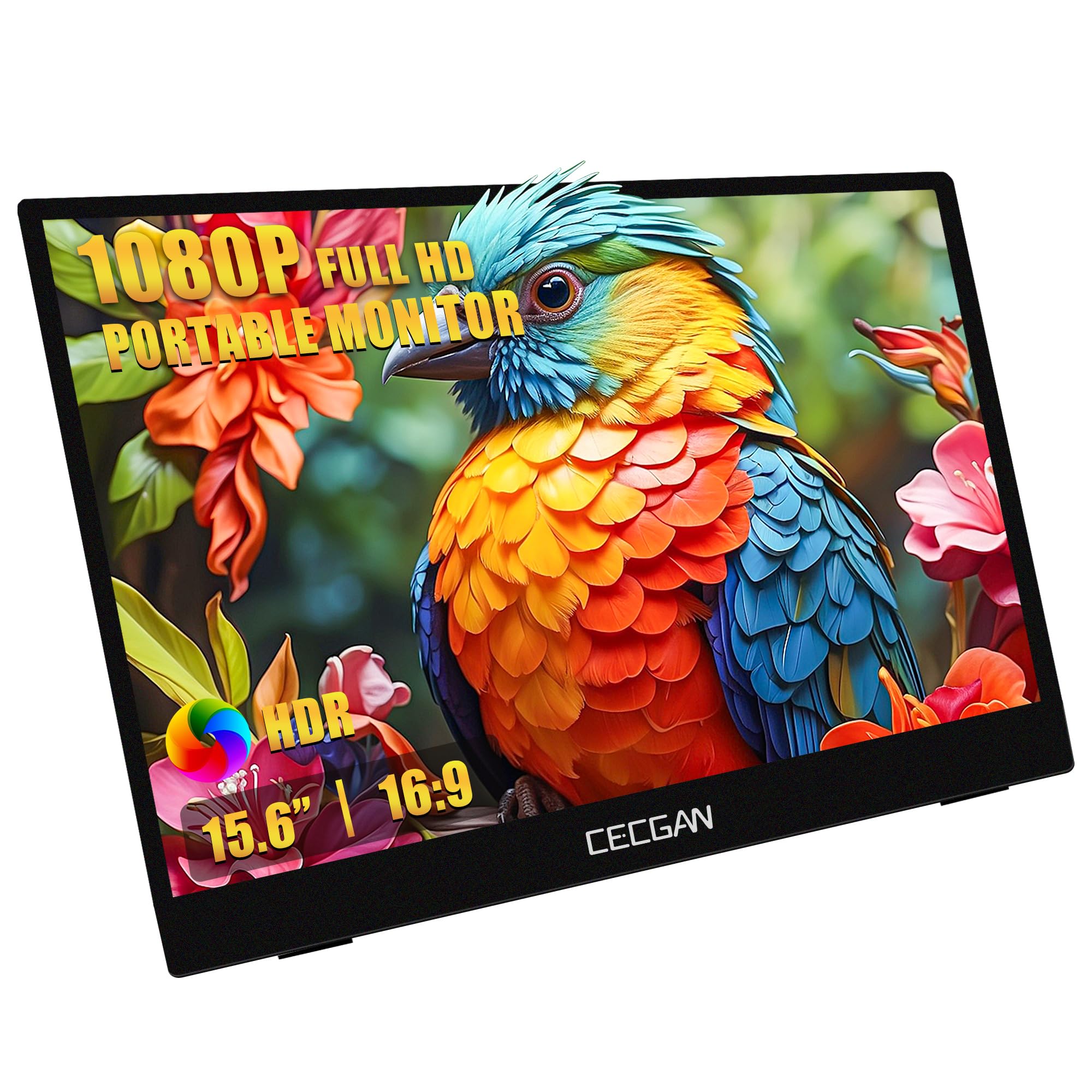 Photo 1 of 15.6" Portable Monitor FHD 1080P HDR | USB C Monitor with HDMI | Compatible with Laptop, Mac, Phone, Nintendo Switch, Steam Deck | Dual USB-C Ports, Ultra-Slim, VESA Mount, Travel Cover Included