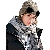 Clakllie Winter Visor Beanie Stretchy Cable Knitted Hats Stylish Skullcap Cold Weather Ski Snow Caps Cadet Newsboy Cap