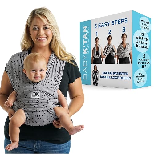 Original Baby K'tan Baby Carrier - XS, Black Pre-Wrapped, Soft, Slip-On-575275