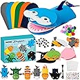 WATINC 6Pcs Hand Puppet Making Kit, Art Craft Felt Sock Puppet Toys, Creative DIY Make Your Own Pompoms Wiggle Googly Eyes Storytelling Role Play Party Supplies Gift for Girls Boys (Ocean Animals)