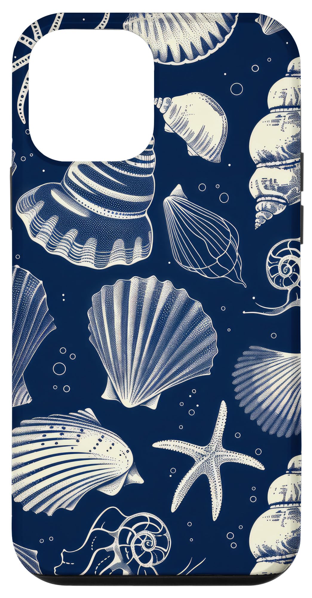 iPhone 12 mini Seashells Navy Blue Beach Ocean Case