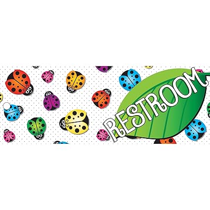 Ashley Productions Ladybugs Double-Sided Large Restroom Pass